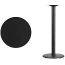 Flash Furniture XU-RD-24-BLKTB-TR18B-GG 24" Round Bar Height Table - Black Laminate Top, Cast Iron Base thumbnail 2