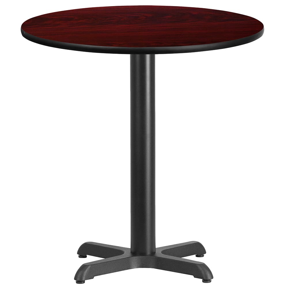 Flash Furniture XU-RD-24-MAHTB-T2222-GG 24" Round Dining Height Table w/ Mahogany Laminate Top - Cast Iron Base