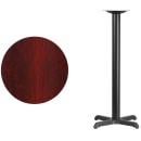 Flash Furniture XU-RD-24-MAHTB-T2222B-GG 24" Round Bar Height Table - Mahogany Laminate Top, Cast Iron Base thumbnail 2