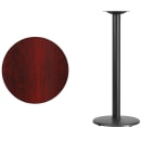 Flash Furniture XU-RD-24-MAHTB-TR18B-GG 24" Round Bar Height Table - Mahogany Laminate Top, Cast Iron Base thumbnail 2