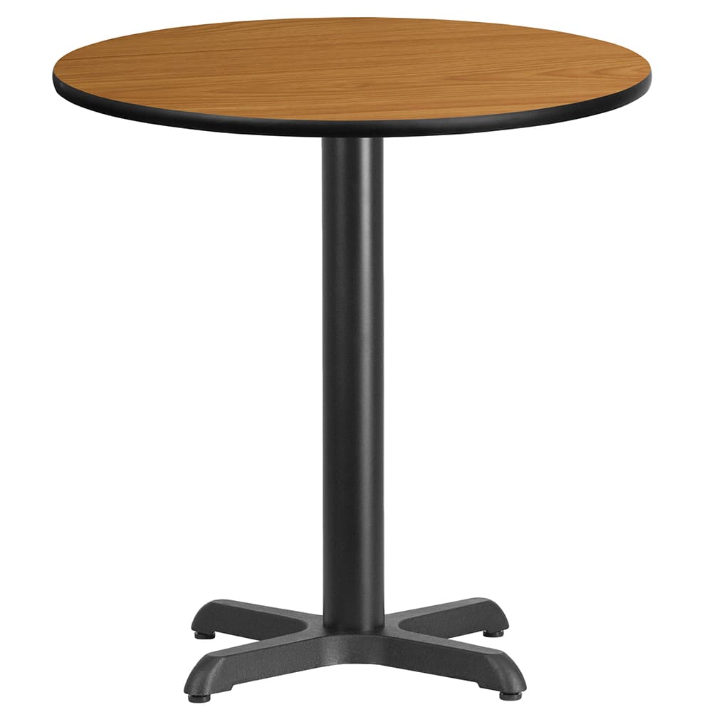 Flash Furniture XU-RD-24-NATTB-T2222-GG 24" Round Dining Height Table w/ Natural Laminate Top - Cast Iron Base