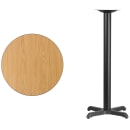 Flash Furniture XU-RD-24-NATTB-T2222B-GG 24" Round Bar Height Table - Natural Laminate Top, Cast Iron Base thumbnail 2
