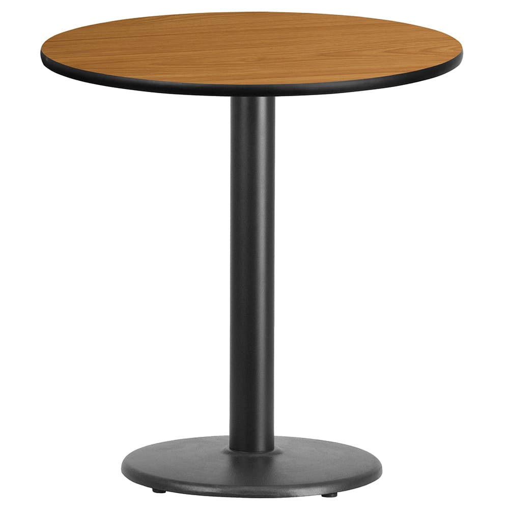 Flash Furniture XU-RD-24-NATTB-TR18-GG 24" Round Dining Height Table w/ Natural Laminate Top - Cast Iron Base