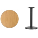 Flash Furniture XU-RD-24-NATTB-TR18-GG 24" Round Dining Height Table w/ Natural Laminate Top - Cast Iron Base thumbnail 2