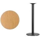 Flash Furniture XU-RD-24-NATTB-TR18B-GG 24" Round Bar Height Table - Natural Laminate Top, Cast Iron Base thumbnail 2