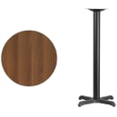 Flash Furniture XU-RD-24-WALTB-T2222B-GG 24" Round Bar Height Table - Walnut Laminate Top, Cast Iron Base thumbnail 2