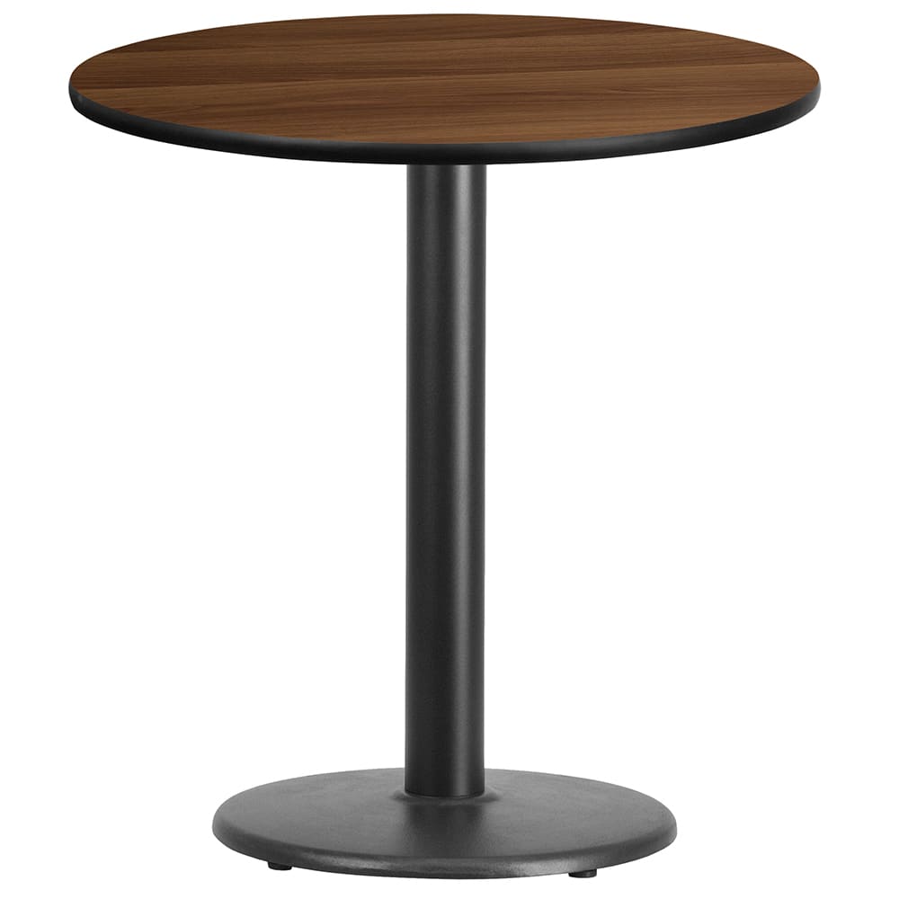 Flash Furniture XU-RD-24-WALTB-TR18-GG 24" Round Dining Height Table w/ Walnut Laminate Top - Cast Iron Base