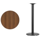 Flash Furniture XU-RD-24-WALTB-TR18B-GG 24" Round Bar Height Table - Walnut Laminate Top, Cast Iron Base thumbnail 2