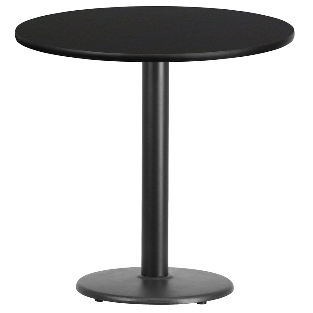 Flash Furniture XU-RD-30-BLKTB-TR18-GG 30" Round Dining Height Table w/ Black Laminate Top - Cast Iron Base
