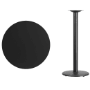 Flash Furniture XU-RD-30-BLKTB-TR18B-GG 30" Round Bar Height Table - Black Laminate Top, Cast Iron Base thumbnail 2
