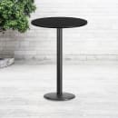 Flash Furniture XU-RD-30-BLKTB-TR18B-GG 30" Round Bar Height Table - Black Laminate Top, Cast Iron Base thumbnail 3
