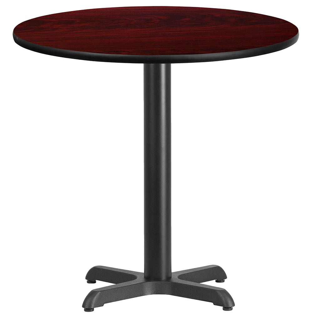 Flash Furniture XU-RD-30-MAHTB-T2222-GG 30" Round Dining Height Table w/ Mahogany Laminate Top - Cast Iron Base
