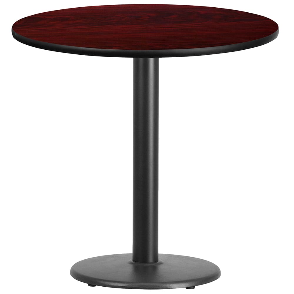 Flash Furniture XU-RD-30-MAHTB-TR18-GG 30" Round Dining Height Table w/ Mahogany Laminate Top - Cast Iron Base