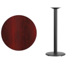 Flash Furniture XU-RD-30-MAHTB-TR18B-GG 30" Round Bar Height Table - Mahogany Laminate Top, Cast Iron Base thumbnail 2