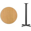 Flash Furniture XU-RD-30-NATTB-T2222B-GG 30" Round Bar Height Table - Natural Laminate Top, Cast Iron Base thumbnail 2