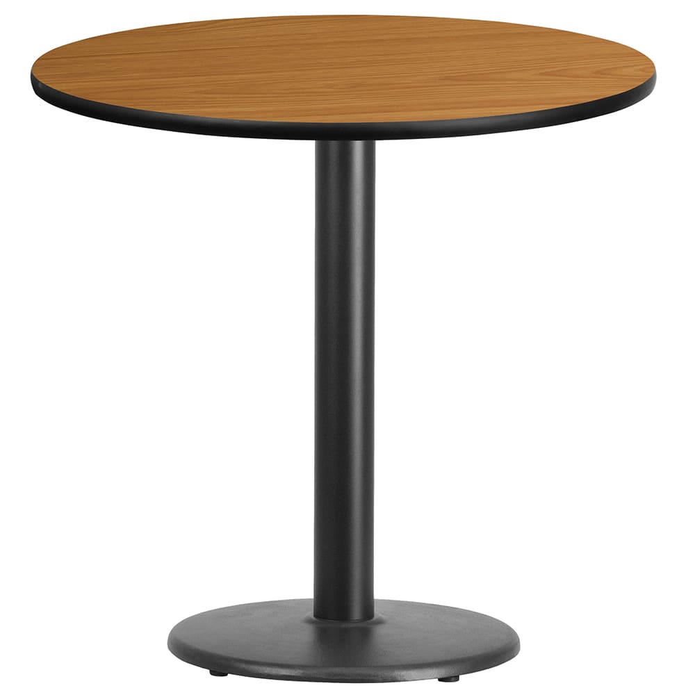 Flash Furniture XU-RD-30-NATTB-TR18-GG 30" Round Dining Height Table w/ Natural Laminate Top - Cast Iron Base