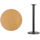 Flash Furniture XU-RD-30-NATTB-TR18B-GG 30" Round Bar Height Table - Natural Laminate Top, Cast Iron Base thumbnail 2