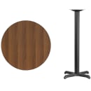Flash Furniture XU-RD-30-WALTB-T2222B-GG 30" Round Bar Height Table - Walnut Laminate Top, Cast Iron Base thumbnail 2