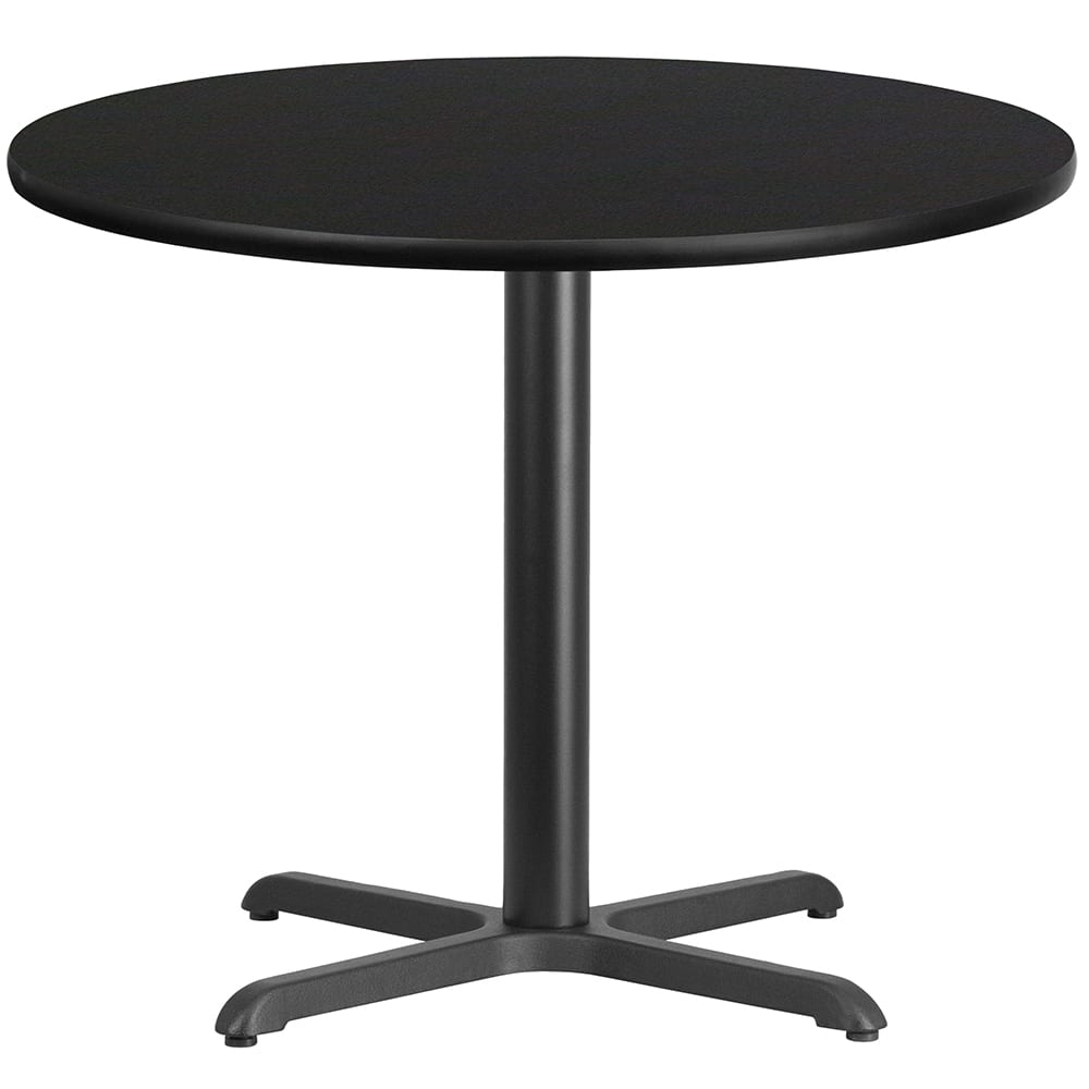 Flash Furniture XU-RD-36-BLKTB-T3030-GG 36" Round Dining Height Table w/ Black Laminate Top - Cast Iron Base