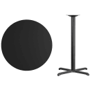 Flash Furniture XU-RD-36-BLKTB-T3030B-GG 36" Round Bar Height Table - Black Laminate Top, Cast Iron Base thumbnail 2