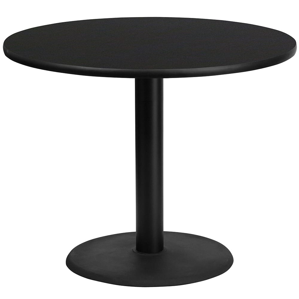 Flash Furniture XU-RD-36-BLKTB-TR24-GG 36" Round Dining Height Table w/ Black Laminate Top - Cast Iron Base