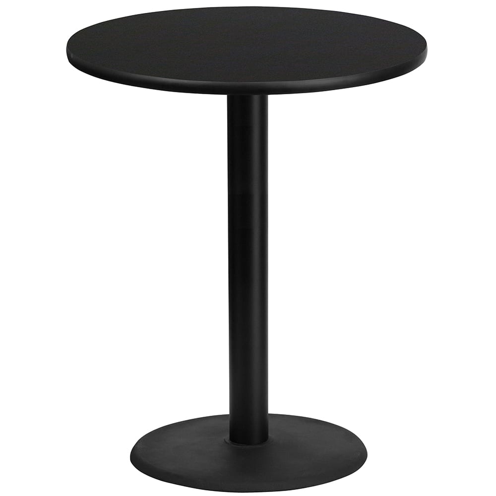 Flash Furniture XU-RD-36-BLKTB-TR24B-GG 36" Round Bar Height Table - Black Laminate Top, Cast Iron Base