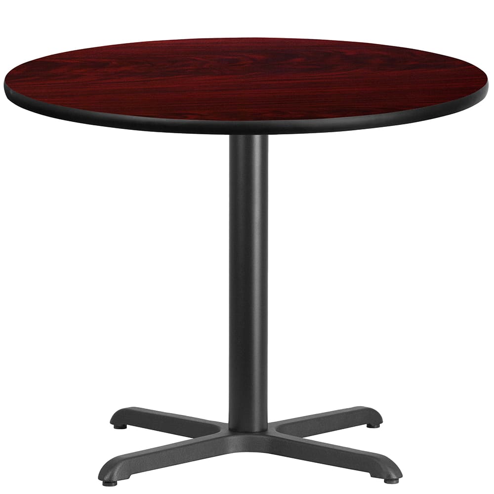 Flash Furniture XU-RD-36-MAHTB-T3030-GG 36" Round Dining Height Table w/ Mahogany Laminate Top - Cast Iron Base