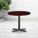 Flash Furniture XU-RD-36-MAHTB-T3030-GG 36" Round Dining Height Table w/ Mahogany Laminate Top - Cast Iron Base thumbnail 3