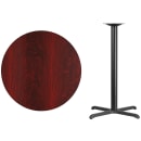 Flash Furniture XU-RD-36-MAHTB-T3030B-GG 36" Round Bar Height Table - Mahogany Laminate Top, Cast Iron Base thumbnail 2