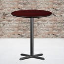 Flash Furniture XU-RD-36-MAHTB-T3030B-GG 36" Round Bar Height Table - Mahogany Laminate Top, Cast Iron Base thumbnail 3