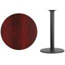 Flash Furniture XU-RD-36-MAHTB-TR24B-GG 36" Round Bar Height Table - Mahogany Laminate Top, Cast Iron Base thumbnail 2
