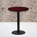 Flash Furniture XU-RD-36-MAHTB-TR24B-GG 36" Round Bar Height Table - Mahogany Laminate Top, Cast Iron Base thumbnail 3