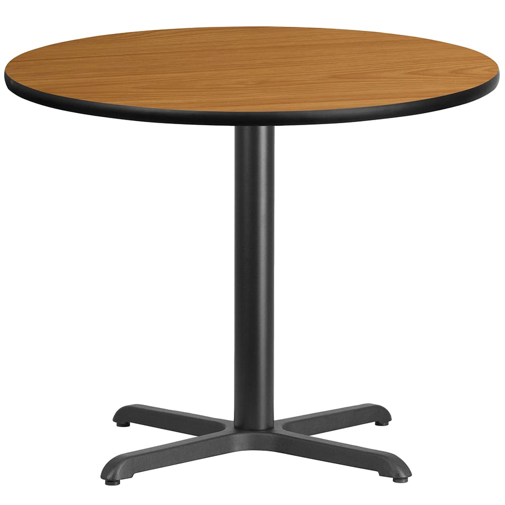 Flash Furniture XU-RD-36-NATTB-T3030-GG 36" Round Dining Height Table w/ Natural Laminate Top - Cast Iron Base