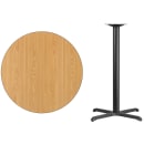 Flash Furniture XU-RD-36-NATTB-T3030B-GG 36" Round Bar Height Table - Natural Laminate Top, Cast Iron Base thumbnail 2