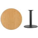 Flash Furniture XU-RD-36-NATTB-TR24-GG 36" Round Dining Height Table w/ Natural Laminate Top - Cast Iron Base thumbnail 2