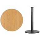 Flash Furniture XU-RD-36-NATTB-TR24B-GG 36" Round Bar Height Table - Natural Laminate Top, Cast Iron Base thumbnail 2