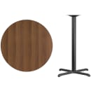 Flash Furniture XU-RD-36-WALTB-T3030B-GG 36" Round Bar Height Table - Walnut Laminate Top, Cast Iron Base thumbnail 2