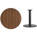 Flash Furniture XU-RD-36-WALTB-TR24-GG 36" Round Dining Height Table w/ Walnut Laminate Top - Cast Iron Base thumbnail 2
