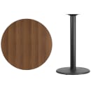 Flash Furniture XU-RD-36-WALTB-TR24B-GG 36" Round Bar Height Table - Walnut Laminate Top, Cast Iron Base thumbnail 2