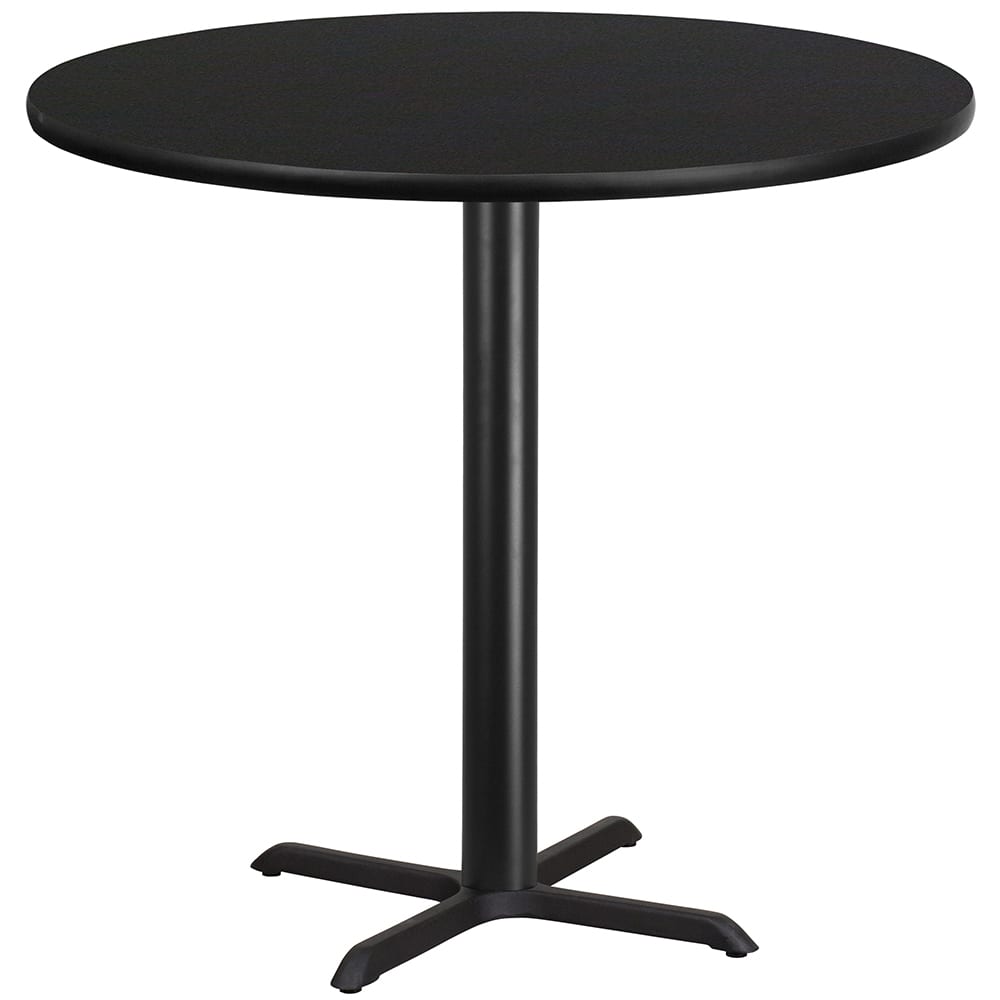 Flash Furniture XU-RD-42-BLKTB-T3333B-GG 42" Round Bar Height Table - Black Laminate Top, Cast Iron Base