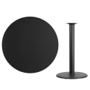 Flash Furniture XU-RD-42-BLKTB-TR24B-GG 42" Round Bar Height Table - Black Laminate Top, Cast Iron Base thumbnail 2