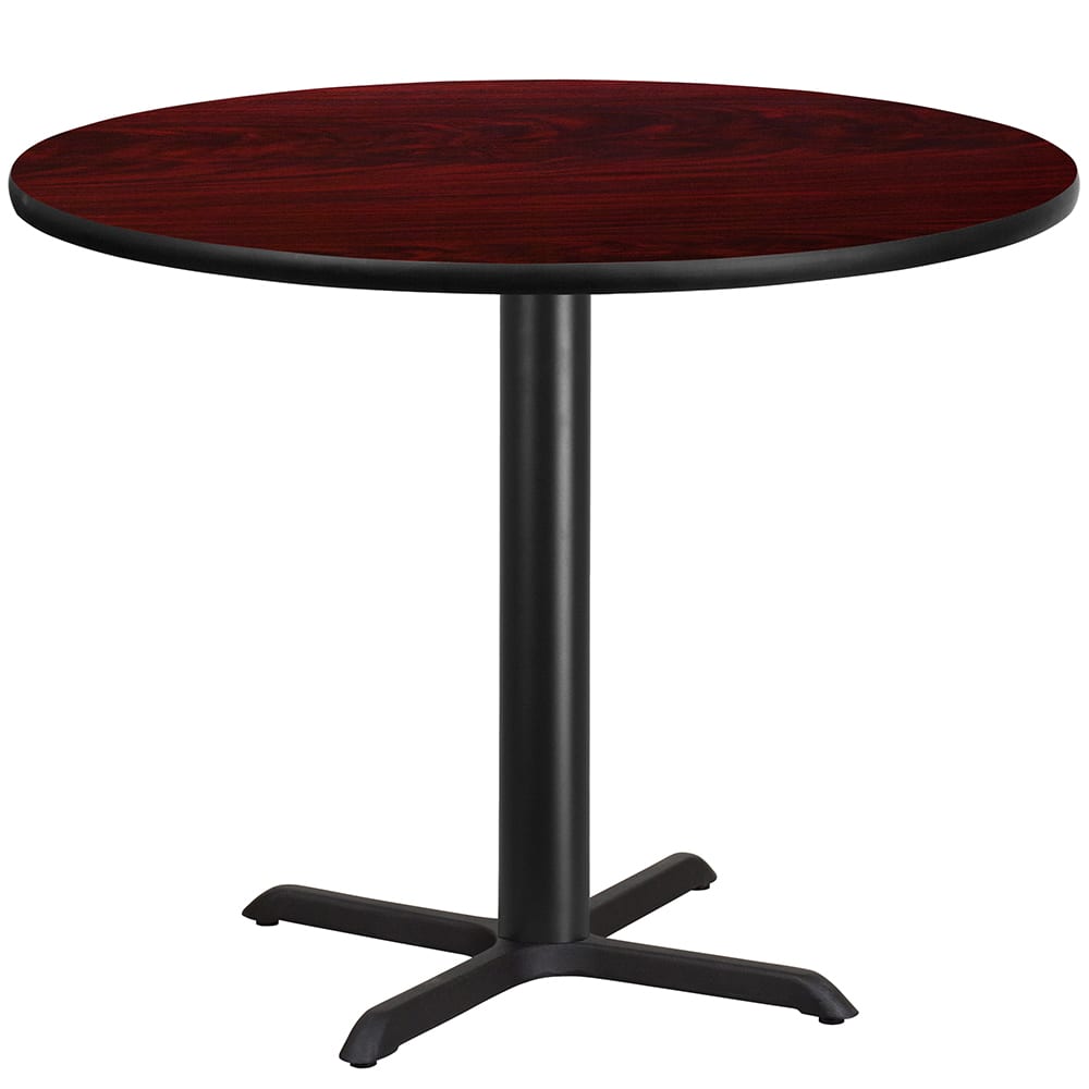 Flash Furniture XU-RD-42-MAHTB-T3333-GG 42" Round Dining Height Table w/ Mahogany Laminate Top - Cast Iron Base
