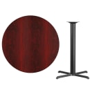 Flash Furniture XU-RD-42-MAHTB-T3333B-GG 42" Round Bar Height Table - Mahogany Laminate Top, Cast Iron Base thumbnail 2