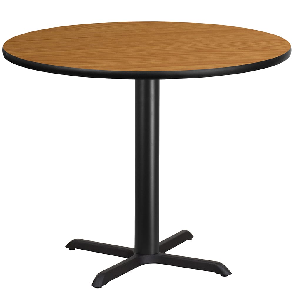 Flash Furniture XU-RD-42-NATTB-T3333-GG 42" Round Dining Height Table w/ Natural Laminate Top - Cast Iron Base