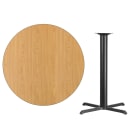 Flash Furniture XU-RD-42-NATTB-T3333B-GG 42" Round Bar Height Table - Natural Laminate Top, Cast Iron Base thumbnail 2