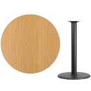 Flash Furniture XU-RD-42-NATTB-TR24B-GG 42" Round Bar Height Table - Natural Laminate Top, Cast Iron Base thumbnail 2