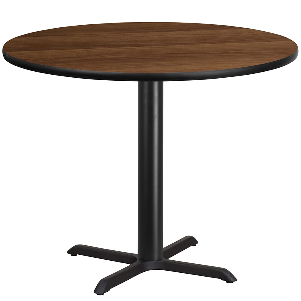 Flash Furniture XU-RD-42-WALTB-T3333-GG 42" Round Dining Height Table w/ Walnut Laminate Top - Cast Iron Base