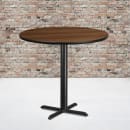 Flash Furniture XU-RD-42-WALTB-T3333B-GG 42" Round Bar Height Table - Walnut Laminate Top, Cast Iron Base thumbnail 3