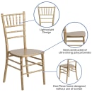 Flash Furniture XS-GOLD-GG Chiavari Chair - Acacia Wood, Gold thumbnail 6