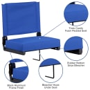 Flash Furniture XU-STA-BL-GG Grandstand Outdoor Folding Stadium Seat - Blue Canvas w/ Black Aluminum Frame thumbnail 3